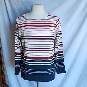 Christopher & Banks XL striped long sleeve shirt
